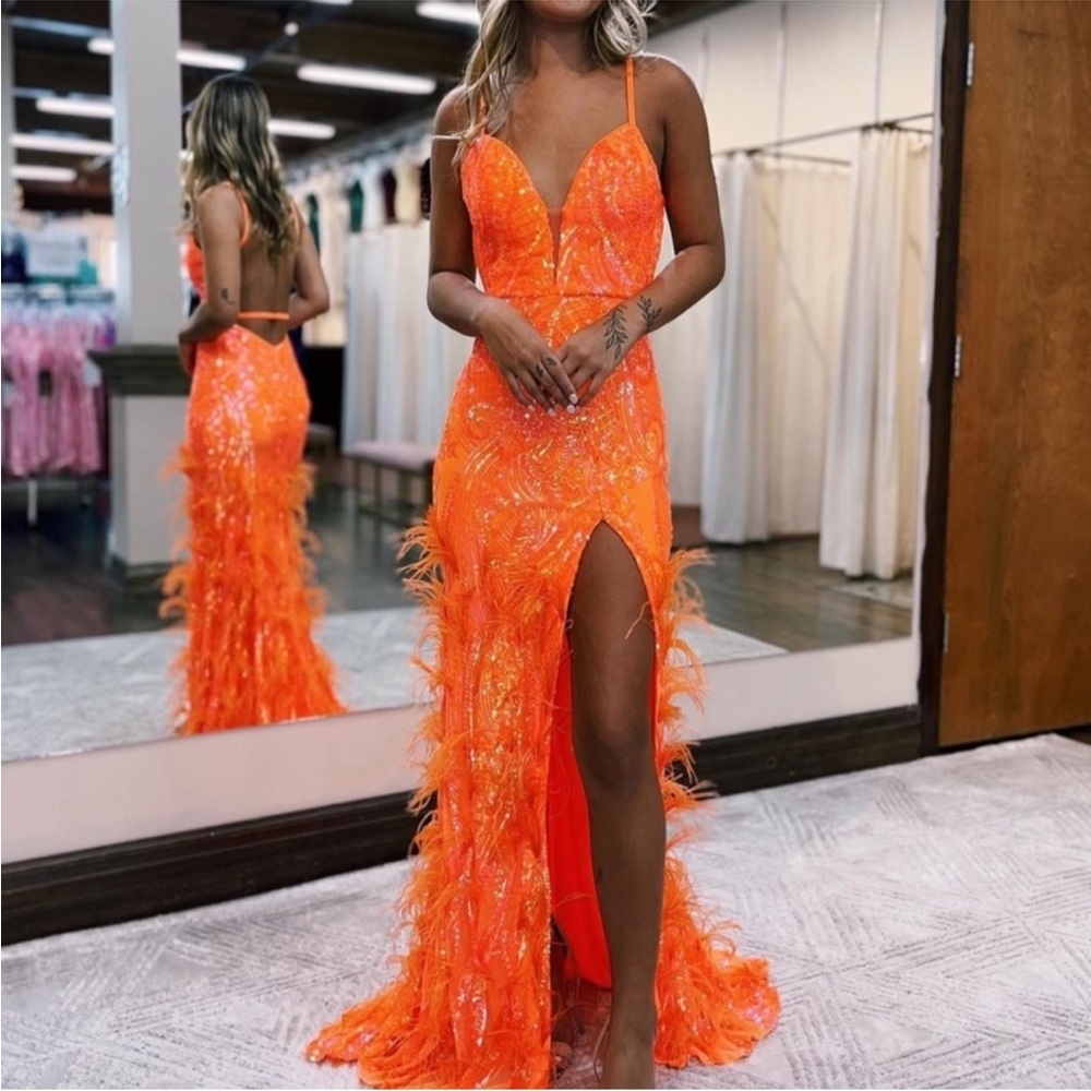 Jovani 2023 vivid orange gown